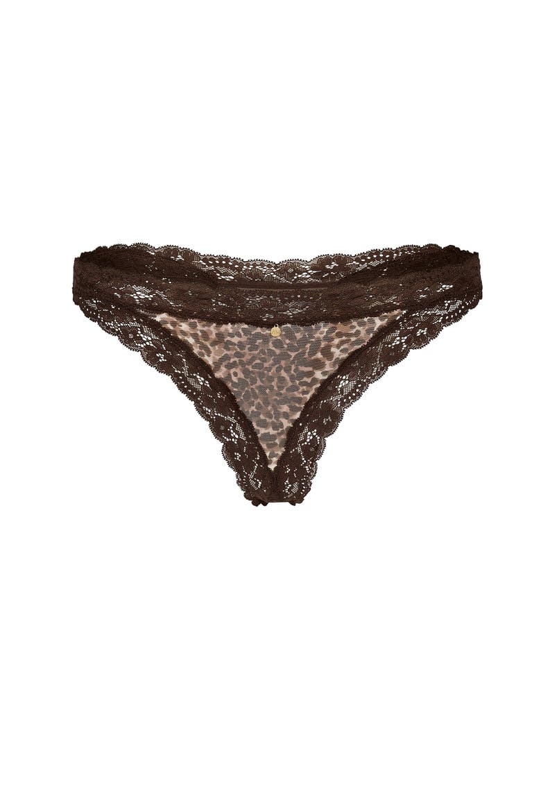 Akari Thong Panties, Main, color, Animal brown