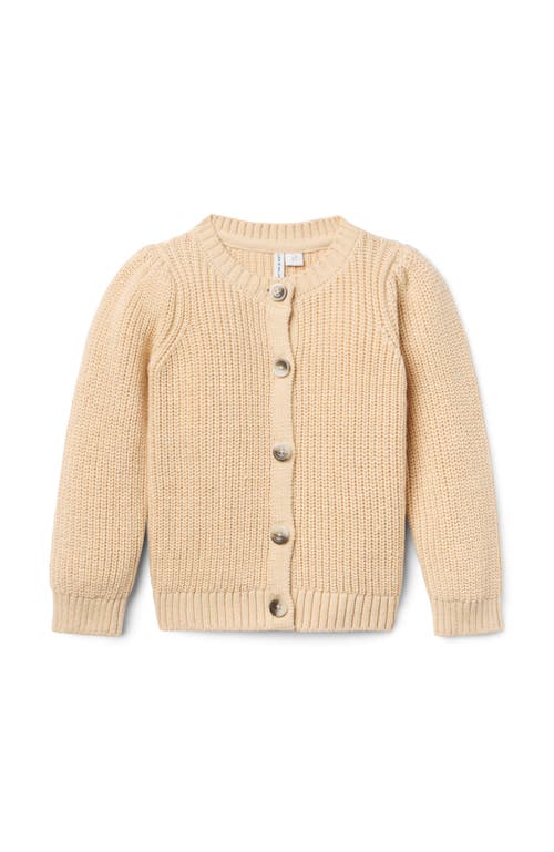 Janie And Jack The Classic Ribbed Cardigan In Neutral
