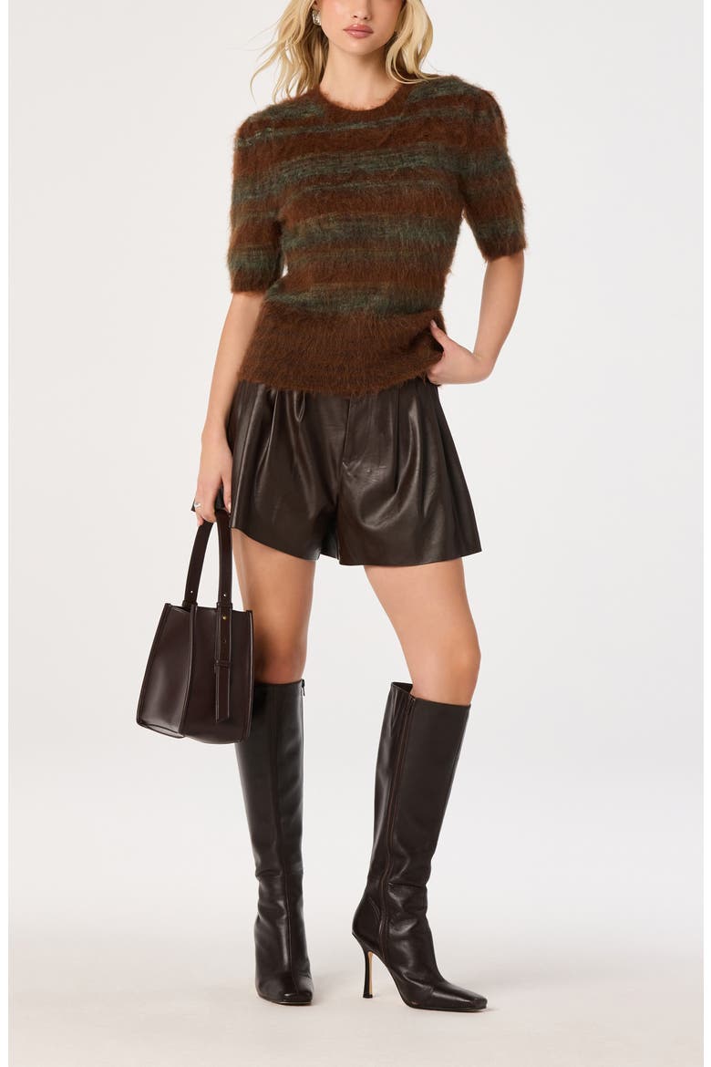 Jean Crewneck Sweater, Alternate, color, BROWN GREEN STRIPE