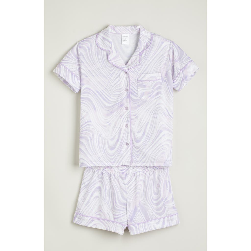 Nordstrom Kids' Print Two-piece Short Pajamas In Purple