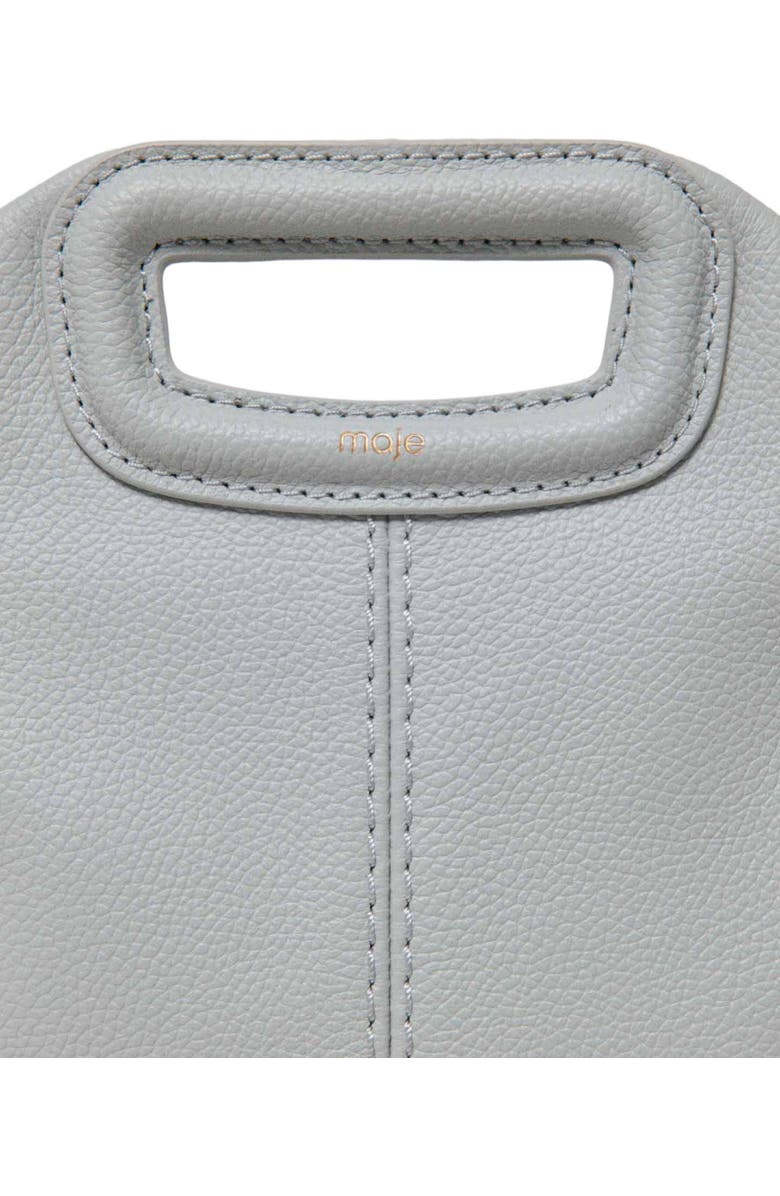 maje Grained leather Miss M bag, Alternate, color, Light Grey