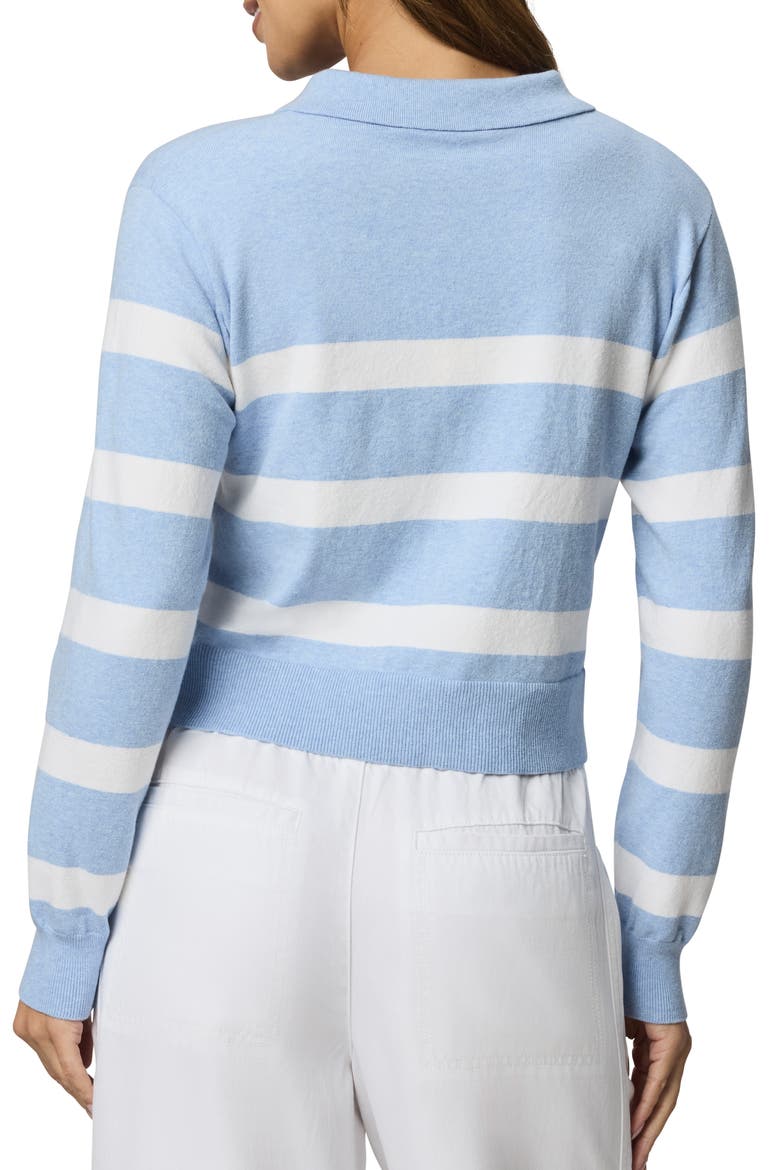 Phoebe Stripe Polo Sweater, Alternate, color, SEA BREEZE BLUE/ WHITE
