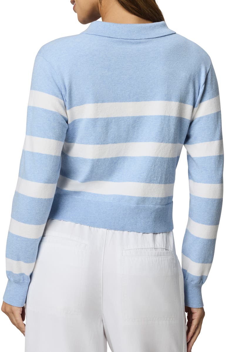 Splendid Phoebe Stripe Polo Sweater, Alternate, color, Sea Breeze Blue/ White