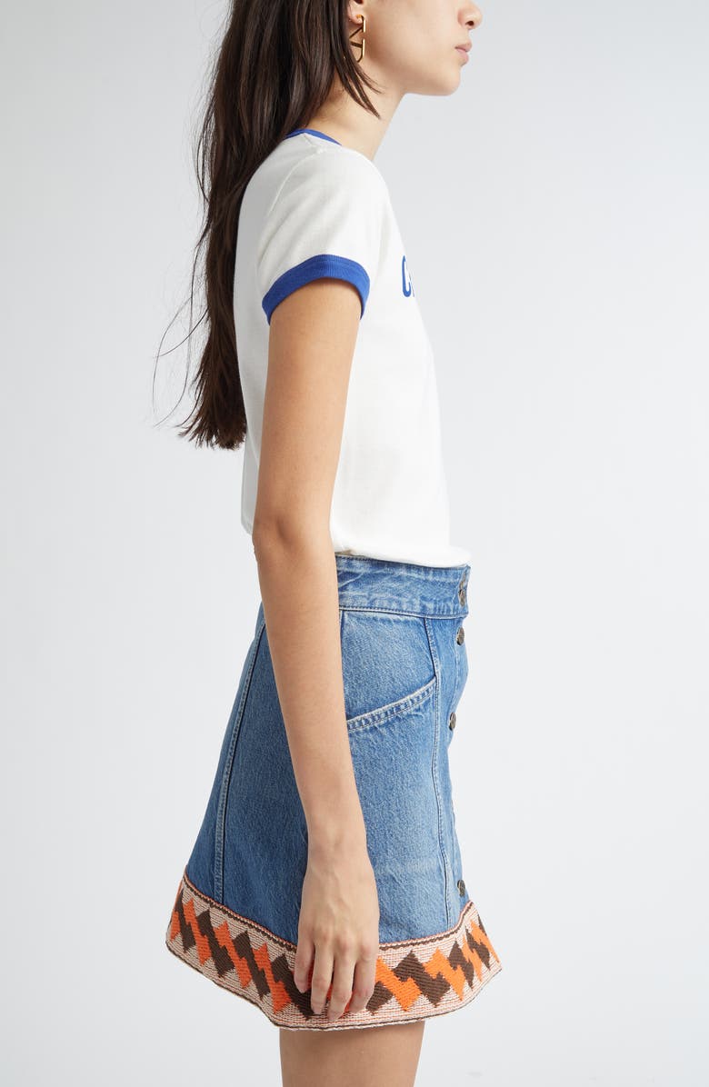 Valentino Garavani Chez Valentino Ringer T-Shirt, Alternate, color, Ivory/ Blue