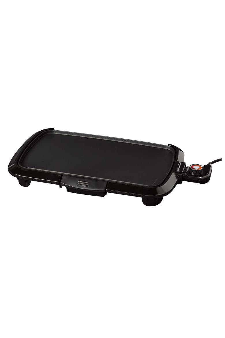 16 x 10 Inch Non-Stick Electric Griddle with Drip Tray, Main, color, Black