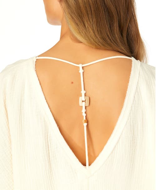 Anne Cole Double V Neck Kaftan Cover Up In Gardenia