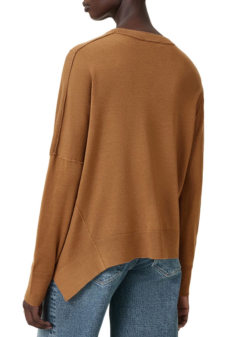 Isla Asymmetric Sweater, Alternate, color, CARAMEL BROWN
