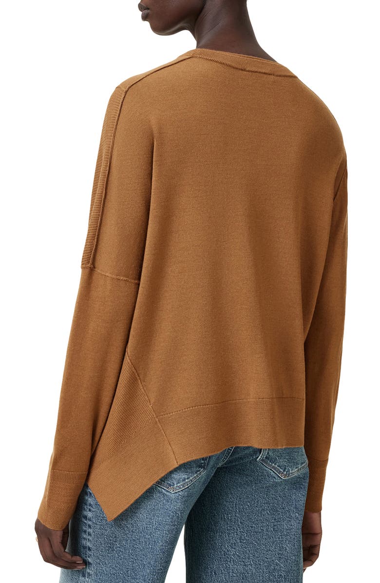 AllSaints Isla Asymmetric Sweater, Alternate, color, Caramel Brown
