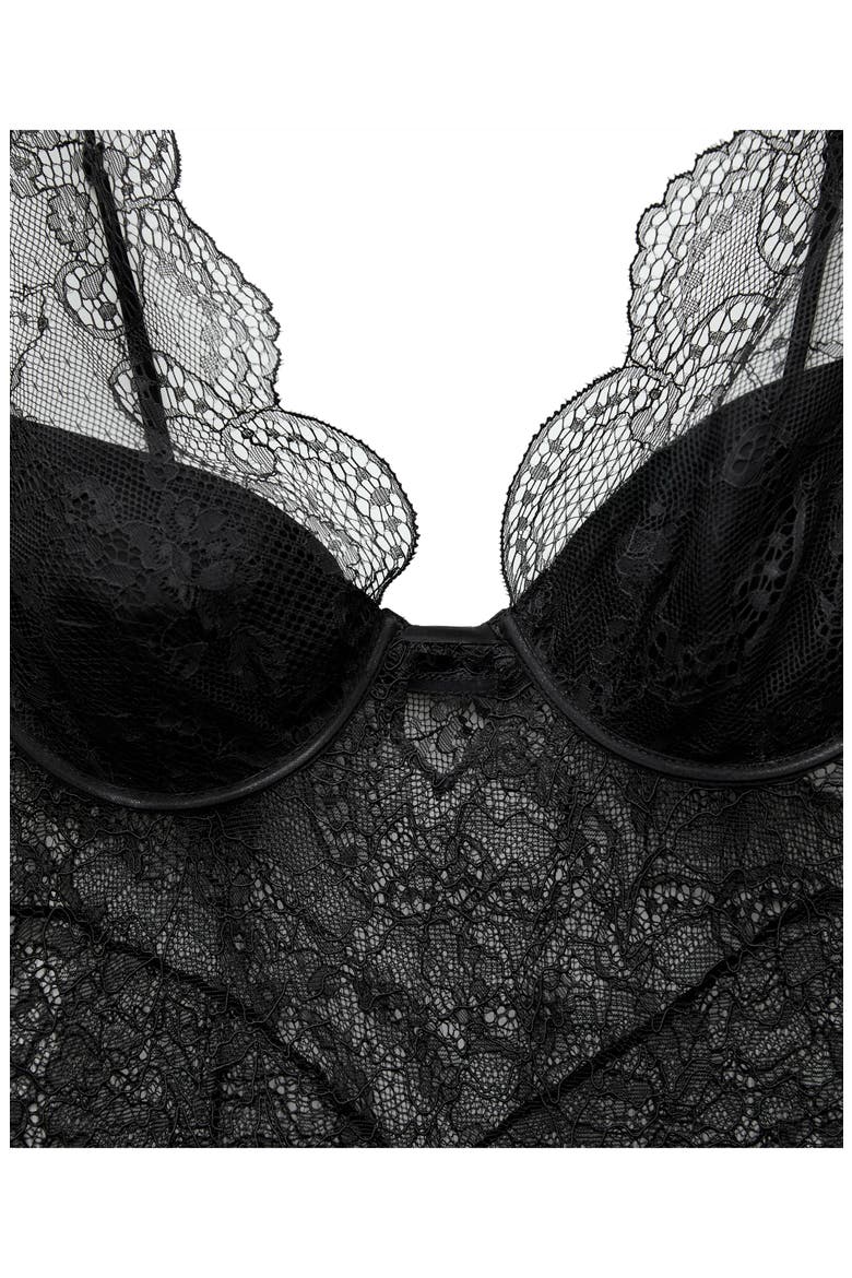 Sheer Guipure Lace Slipdress, Alternate, color, BLACK