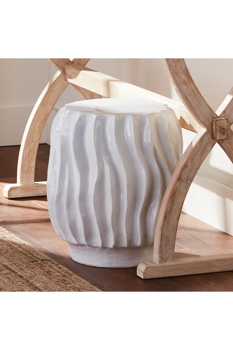 Tatiana Side Table - White Clay Accent Table, Alternate, color, White
