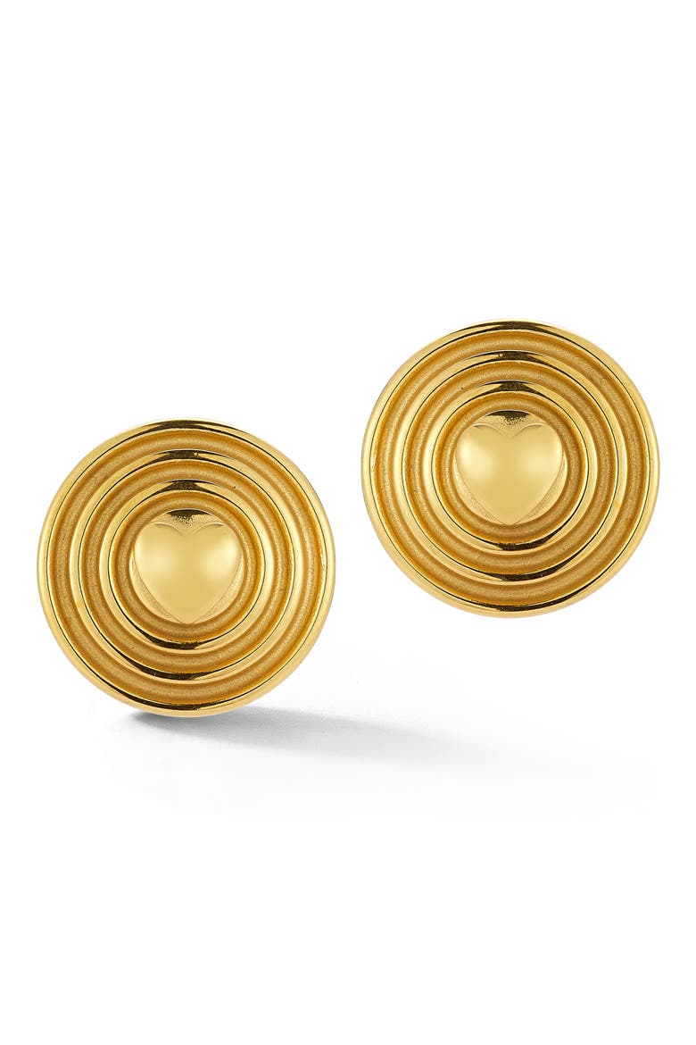 Heart Stud Earrings, Main, color, GOLD