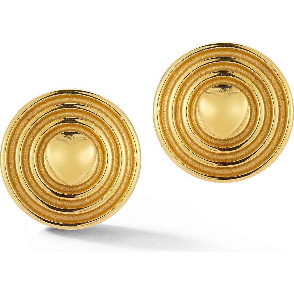 SPHERA MILANO Heart Stud Earrings in Gold at Nordstrom Rack