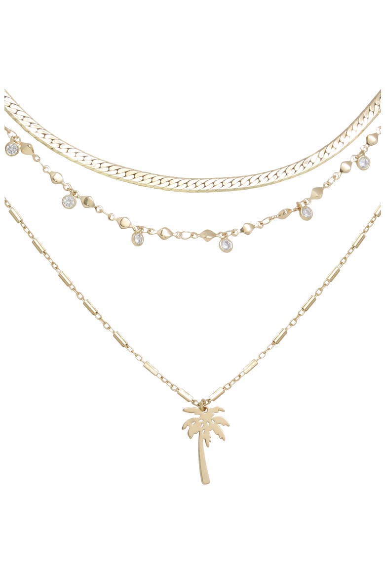Palm Pendant Multistrand Necklace, Main, color, GOLD