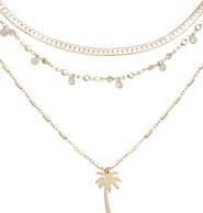 Ettika Palm Pendant Multistrand Necklace