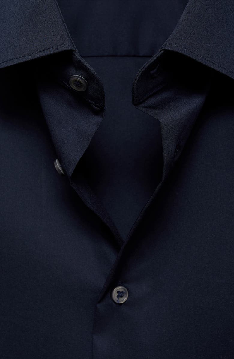 MANGO Stretch Button-Up Shirt, Alternate, color, Dark Navy