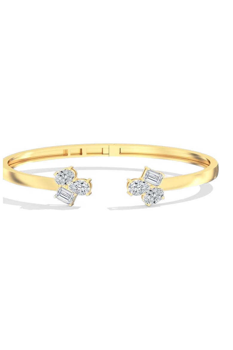 Multi Shape Cluster Cuff Lab Diamond in 14K Gold, Main, color, Yellow Gold