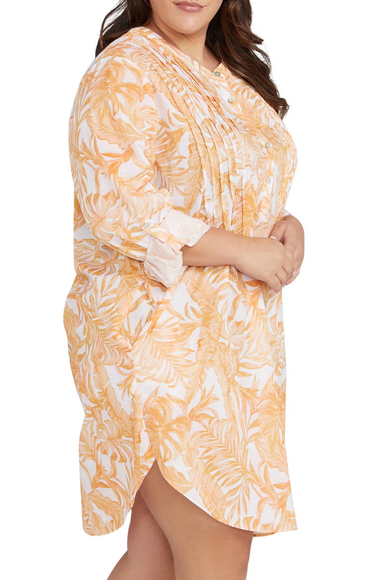 Gershwin Cotton Cover-Up Tunic, Alternate, color, CORAL