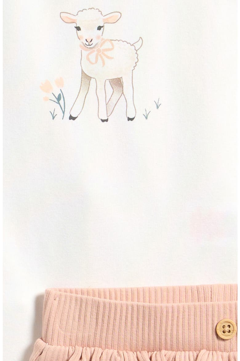 Little Lambs Bodysuits & Shorts Set, Alternate, color, OWH-OFF WHITE