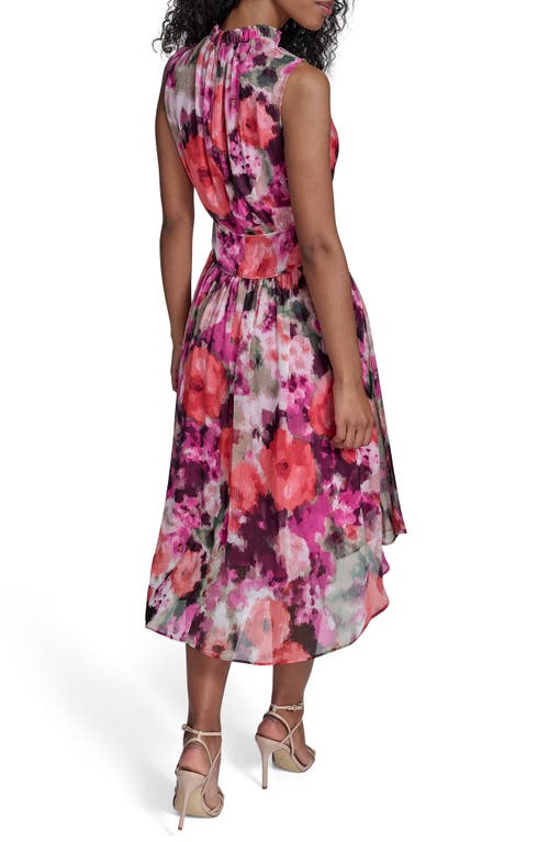 Calvin Klein Floral Mock Neck Sleeveless Midi Dress
