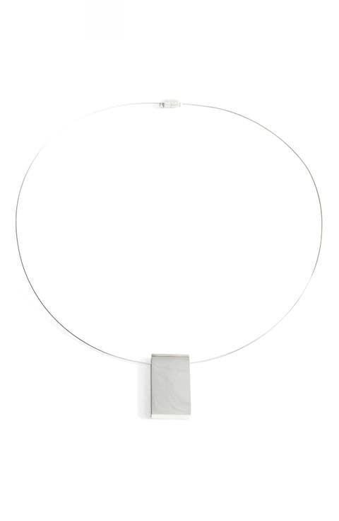 Rigid Rectangular Pendant Necklace