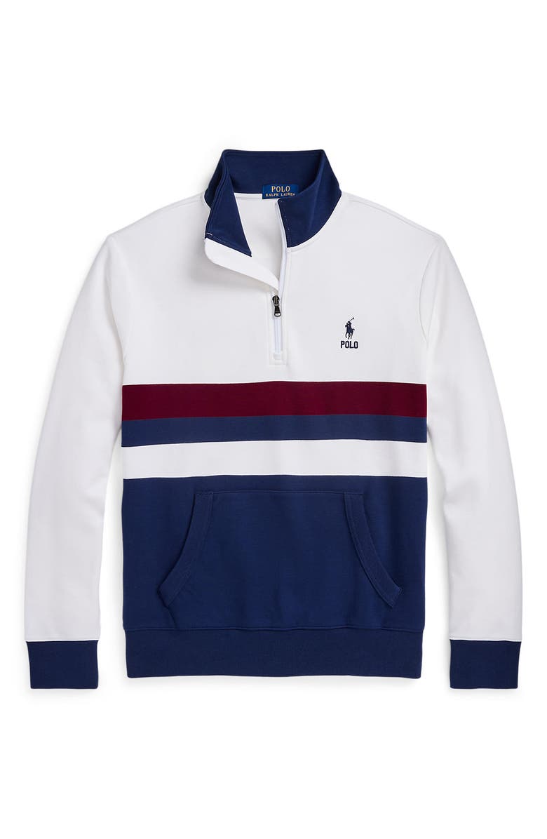 Polo Ralph Lauren Colorblock Quarter Zip Top, Alternate, color, 