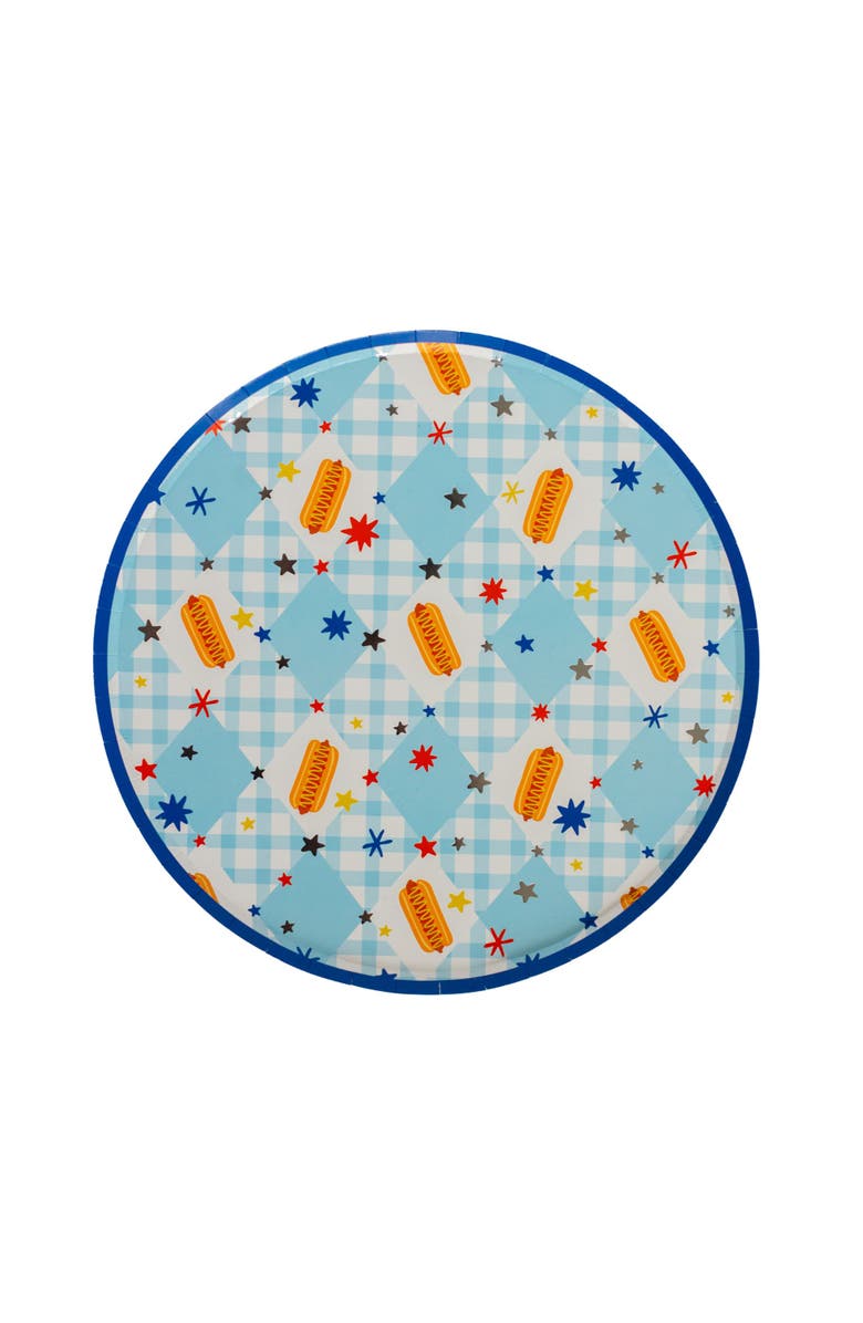 Jollity & Co. 4th of July Patriotic Hot Dog Dinner Plates, Main, color, Assorted Pre-Pack