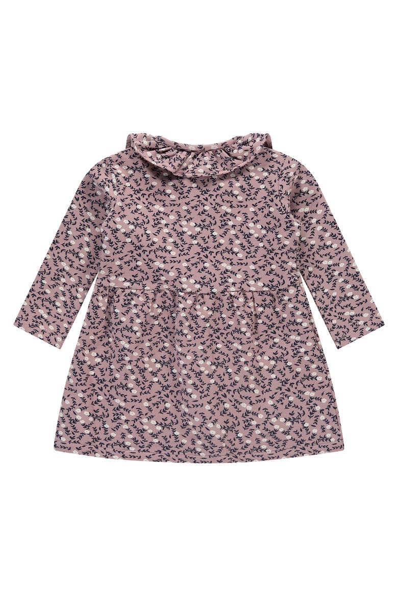 Allover Floral Print Long Sleeve Dress, Alternate, color, Rosewood