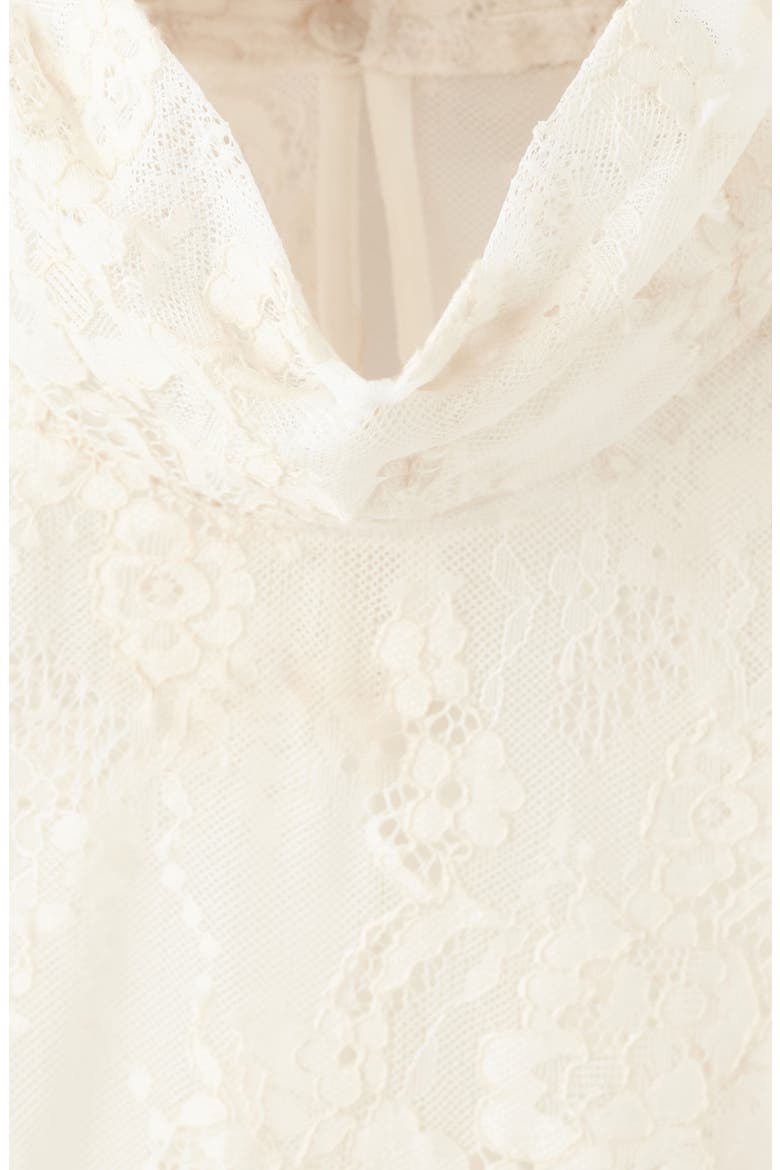 Blusa Lace Ruffle Cuff Top, Alternate, color, ECRU