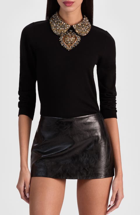 Porla Jeweled Collar Sweater