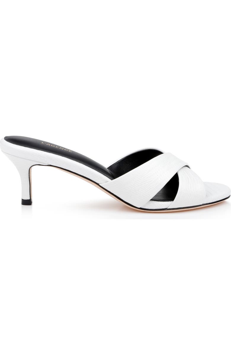 L'AGENCE Aveline Slide Sandal, Alternate, color, Ivory Lizard