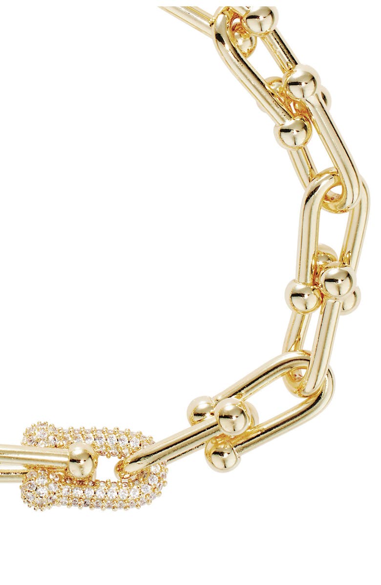 ATHRA LUXE Horseshoe Pavé Chain Bracelet, Alternate, color, Gold