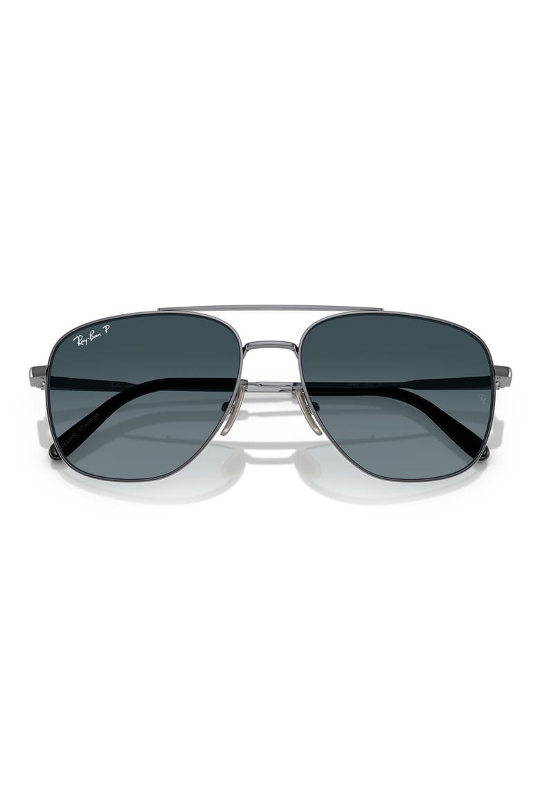 59mm Polarized Square Sunglasses, Alternate, color, GUNMETAL