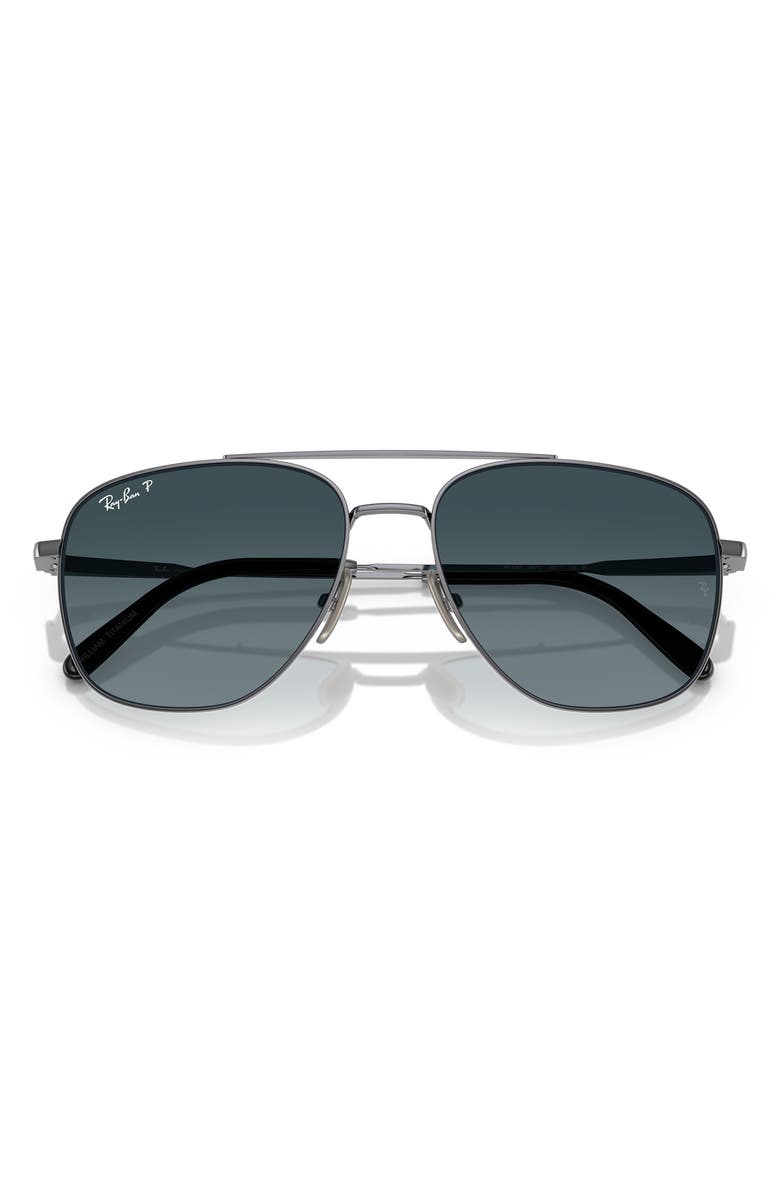 Ray-Ban 59mm Polarized Square Sunglasses, Alternate, color, Gunmetal