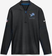 Nike Men's Nike Black Detroit Lions Sideline Logo Glory Midweight Dri-FIT Half-Zip Pullover