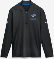 Nike Men's Nike Black Detroit Lions Sideline Logo Glory Midweight Dri-FIT Half-Zip Pullover