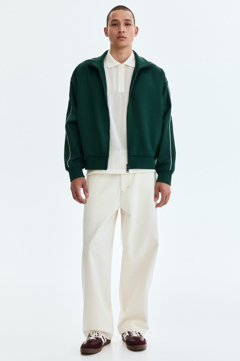 Relaxed-fit Scuba Knit Track Jacket, Alternate, color, Dark green