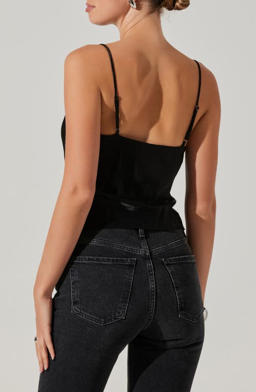 Astr The Label Alithea Cowl Neck Bias Cut Satin Camisole In Black