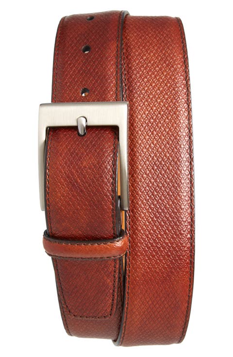 Cervantez Embossed Calfskin Leather Belt