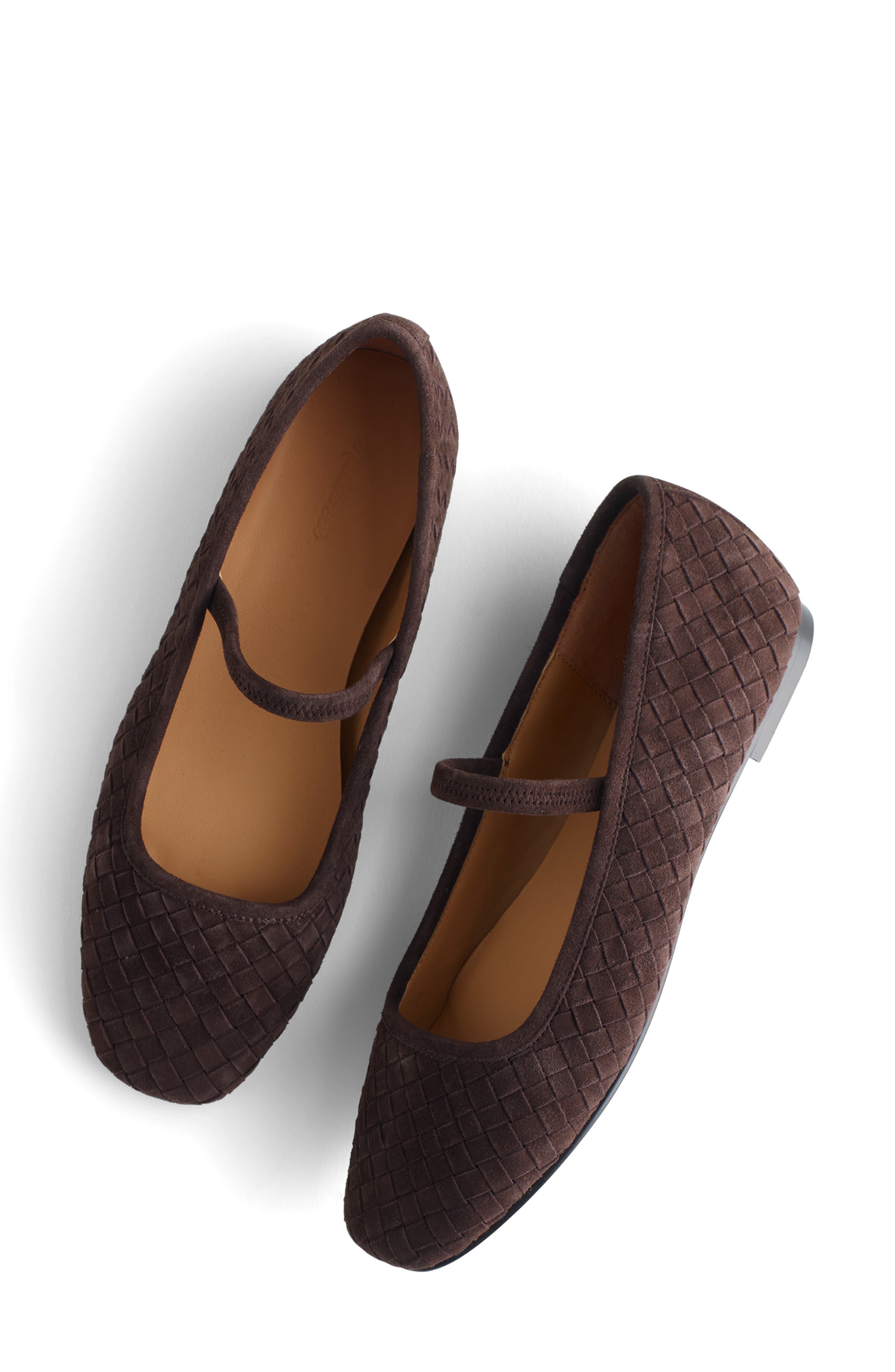 Madewell The Greta Woven Mary Jane Flat, Alternate, color, Dark Roast