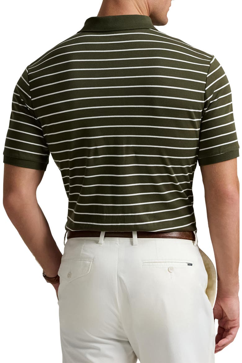Stripe Cotton Interlock Polo, Alternate, color, ARMADILLO/ WHITE