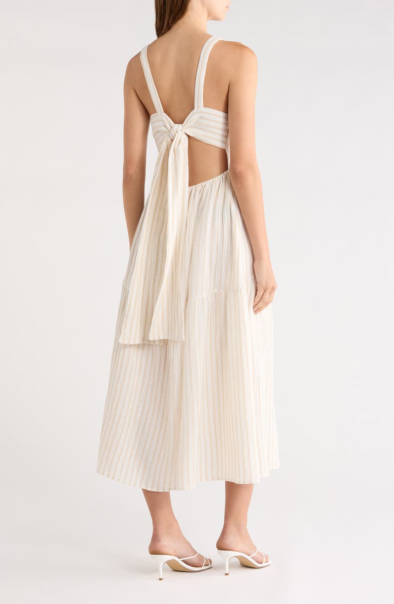 Favorite Daughter The Go-To Cotton Dress, Alternate, color, Light Khaki Stripe