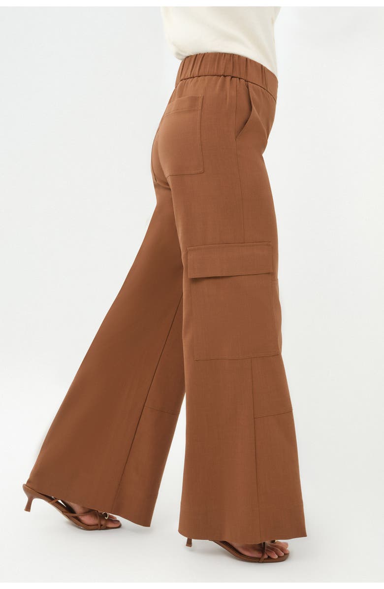 Anatomie Herron Woven Cargo Wide Leg Pull-On Pant, Alternate, color, Brunette