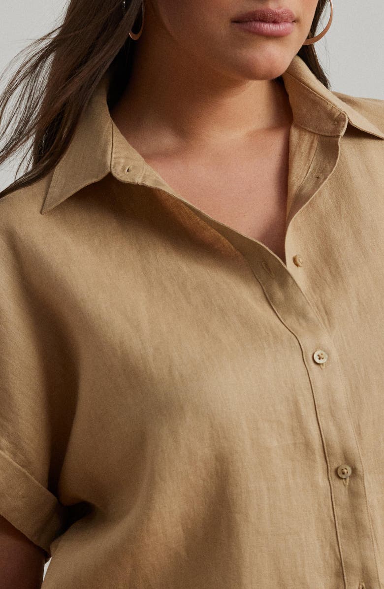 Lauren Ralph Lauren Relaxed Fit Linen Button-Up Shirt, Alternate, color, 