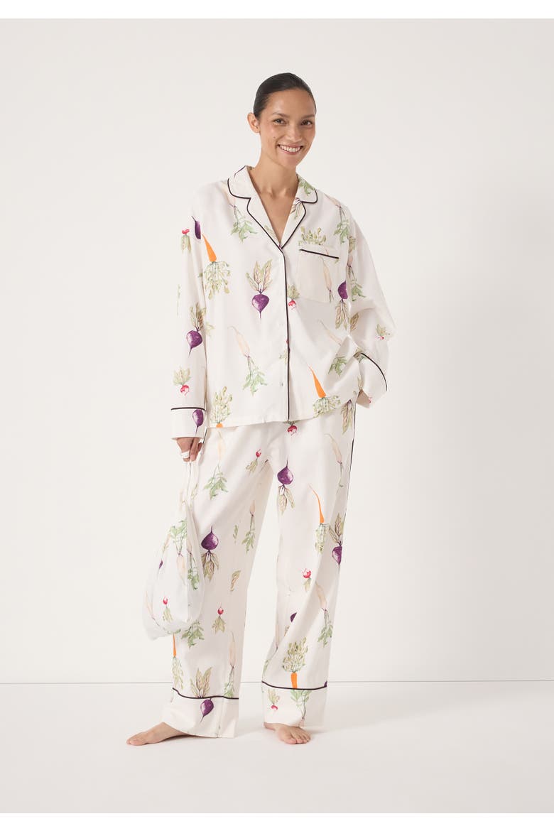 Long Sleeve Brushed Cotton Pyjamas, Main, color, Purple Mix