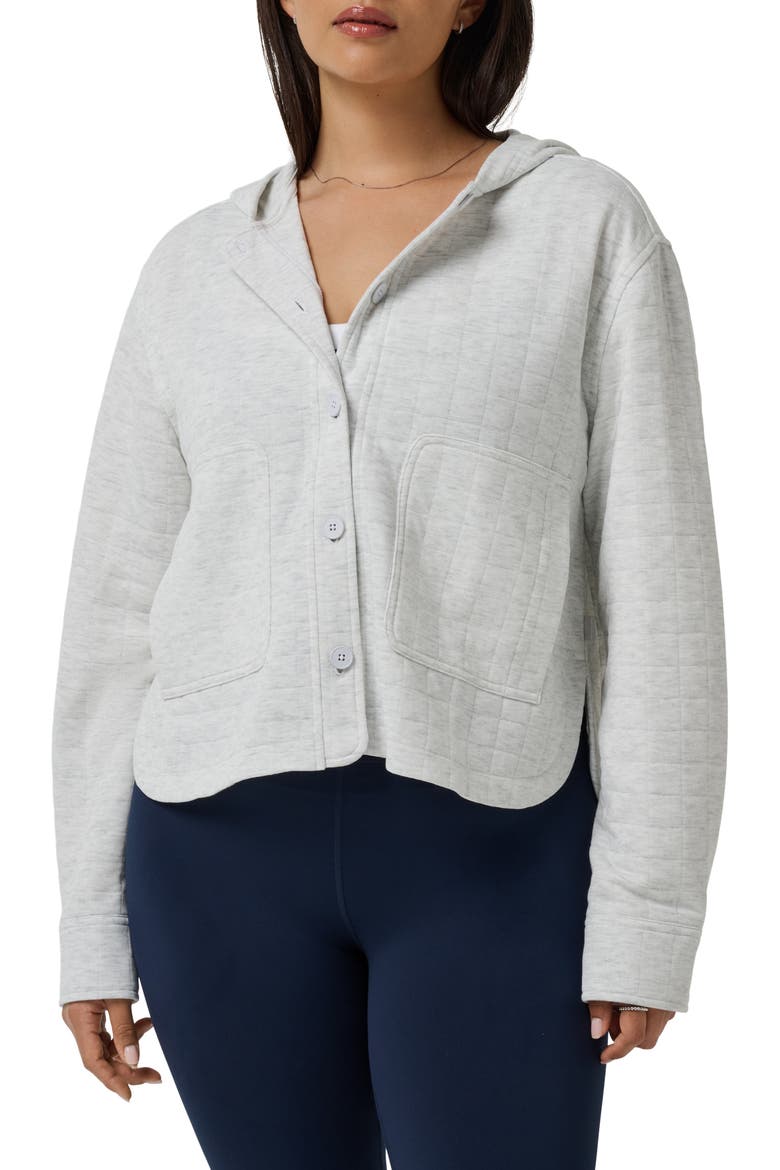 Coastal Quilted Hooded Jacket, Main, color, HEATHER LIGHT GREY