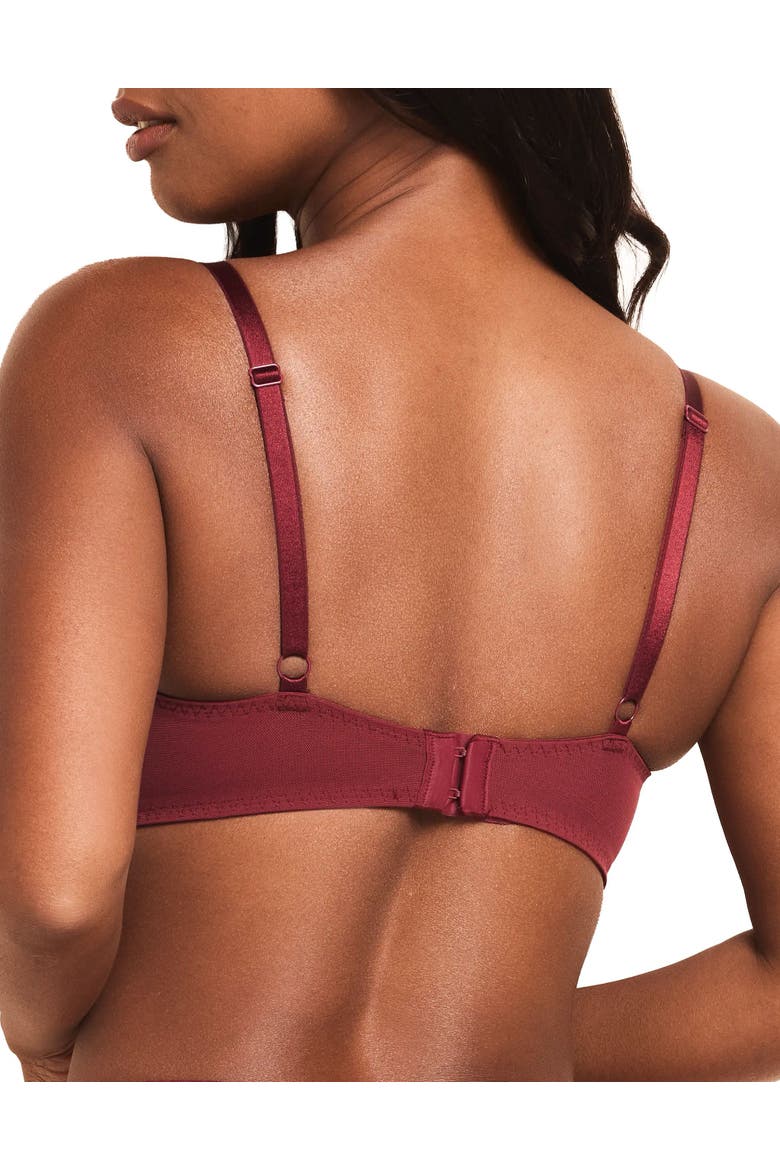 Mila Contour Plunge Bra, Alternate, color, Dark red