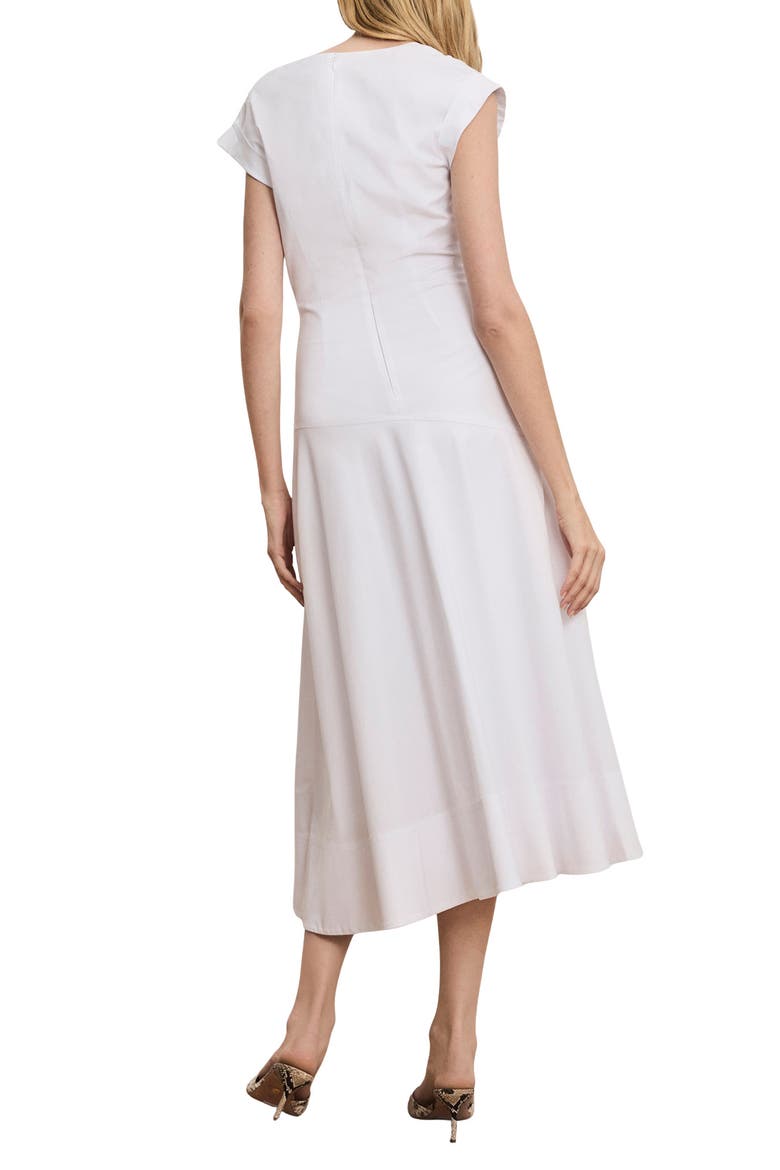 Lisette Stretch Cotton Midi Dress, Alternate, color, WHITE