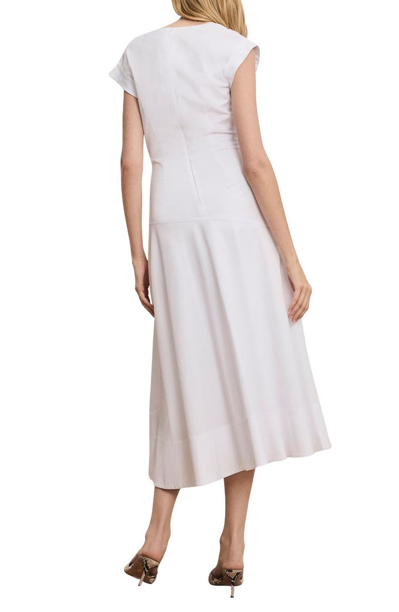 Veronica Beard Lisette Stretch Cotton Midi Dress, Alternate, color, White
