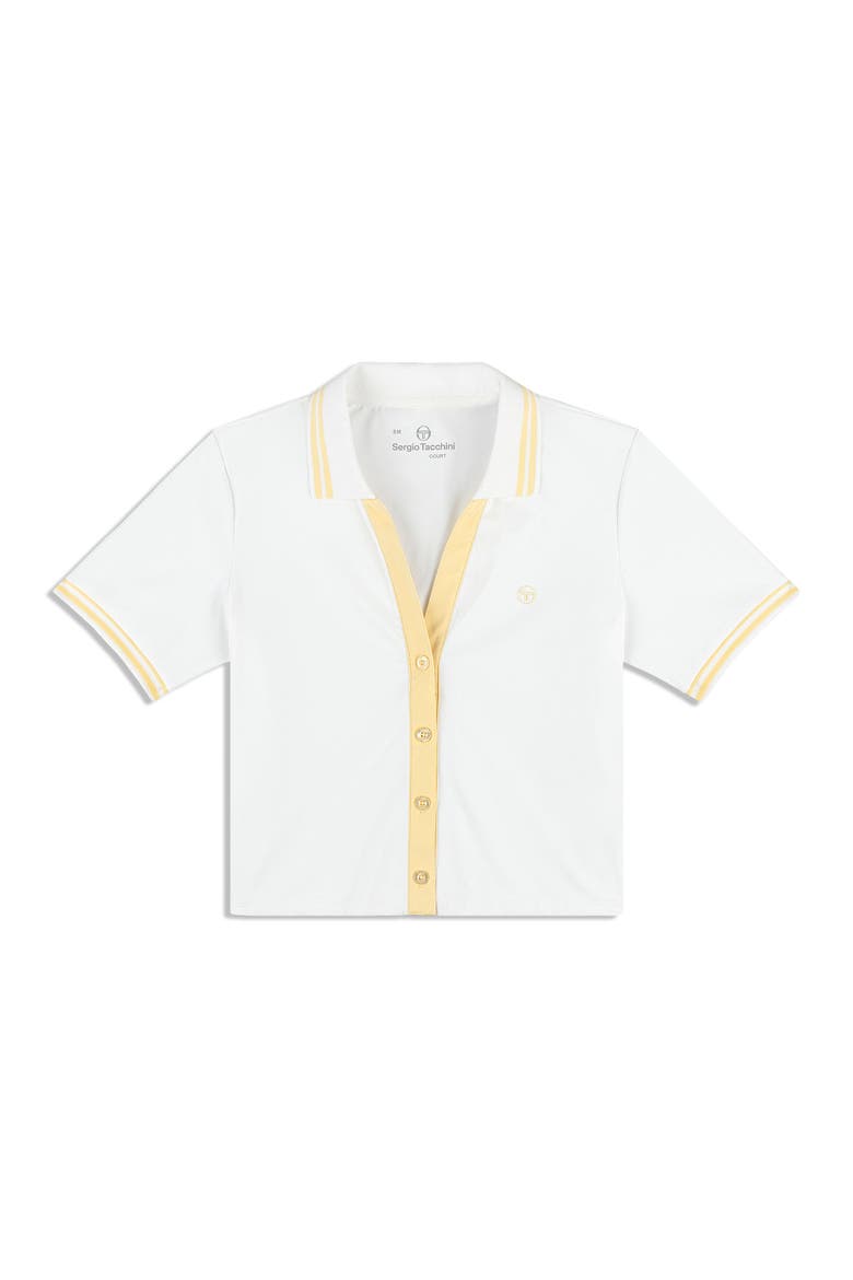 Idalia Cropped Polo, Alternate, color, BRILLIANT WHITE
