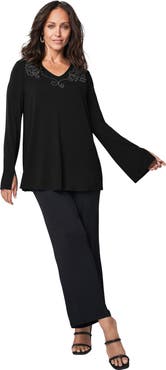 Jessica London V Neck Embellished Tunic